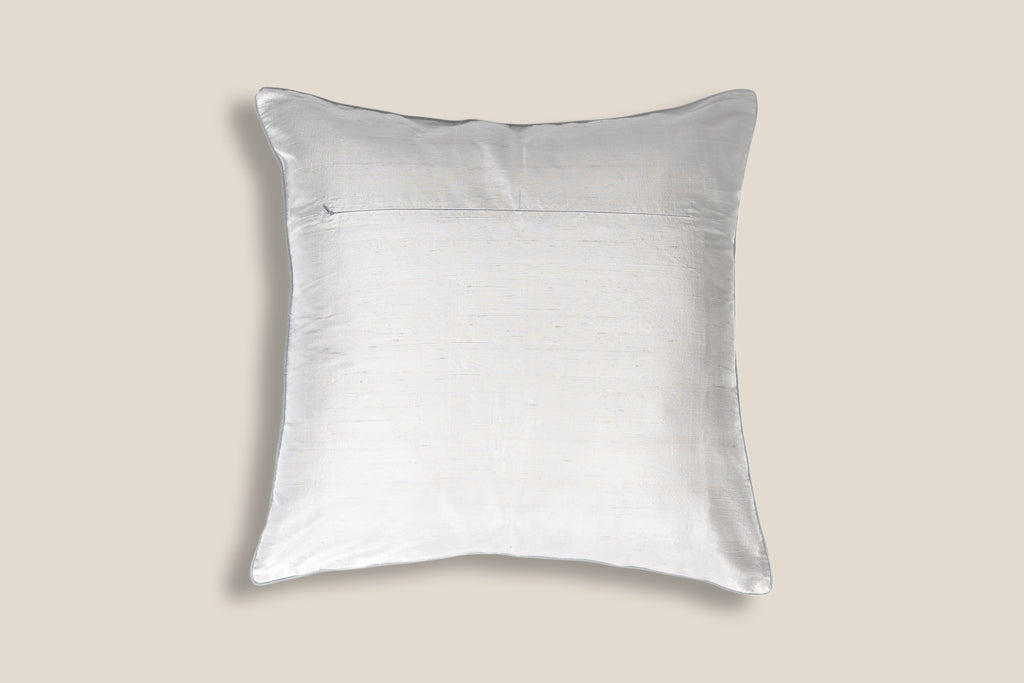 White shop silk cushions