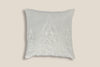 front of an Exclusive soft neutral cushion with white sequins design