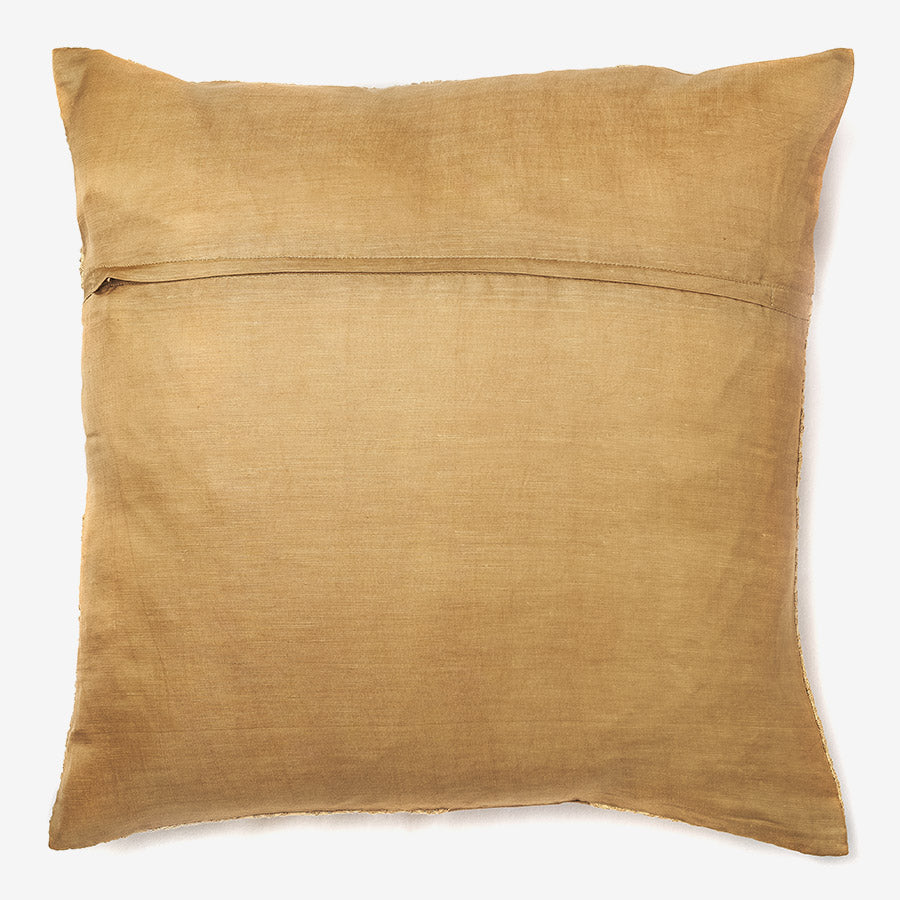 back of a Plain gold treat - gold & beige silk jacquard luxury cushion