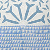 detail of a Summer blue - white and blue luxury cushion with tassels